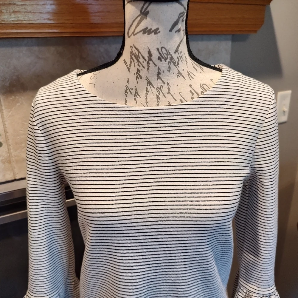 J. Crew XS Striped Dress Ruffle Arms Ends!