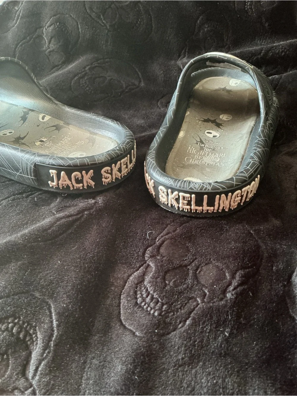 Disney Black Jack Skellington Slide Sandals for Kids