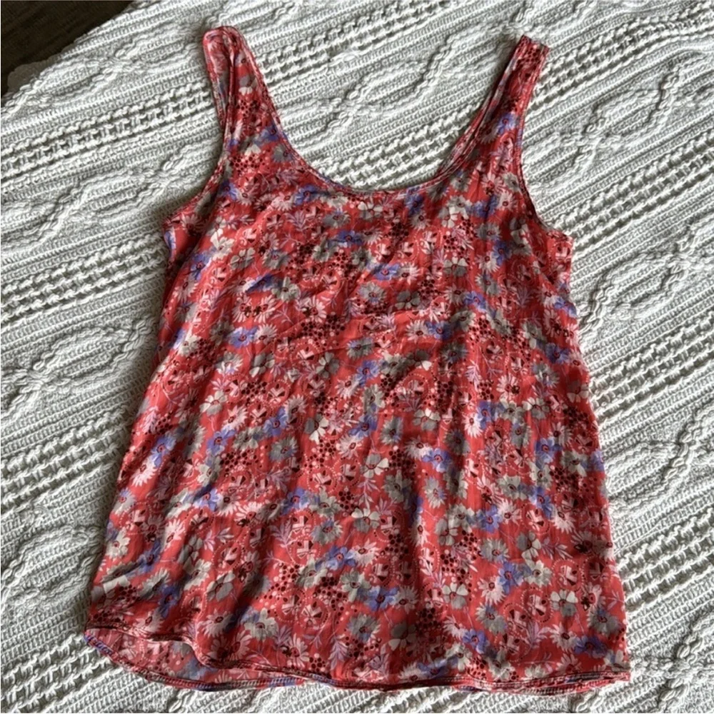 Free People Red and Blue Floral Camisole