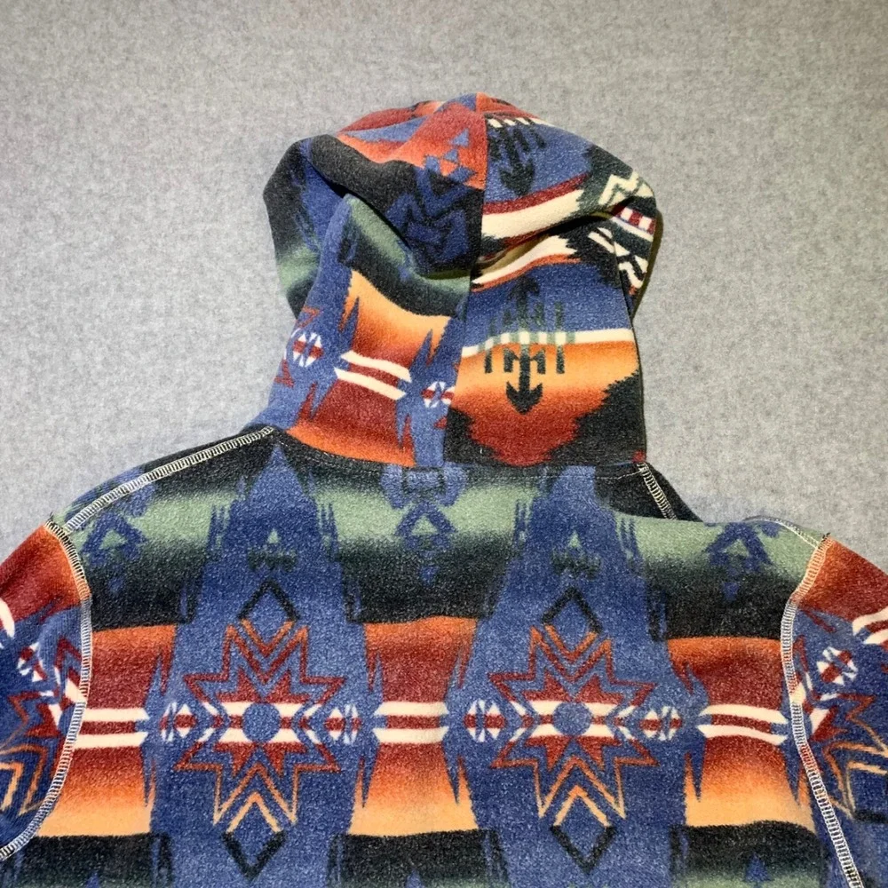 Polo Ralph Lauren‎ Mens M Aztec Fleece Hoodie Southwestern Pattern Blue Orange