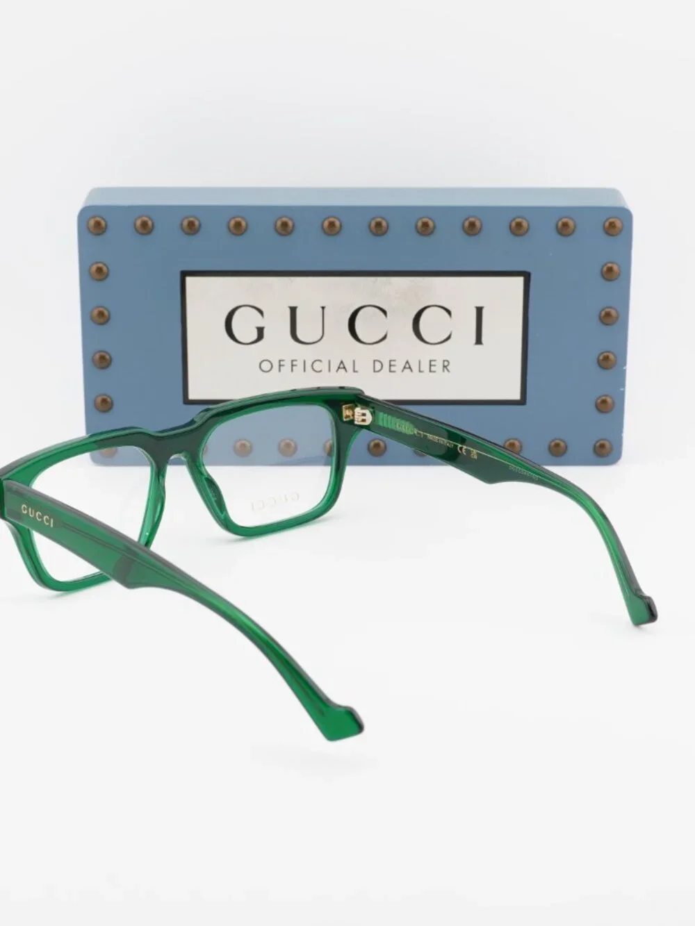 Gucci GG0963O 004 Square Eyeglasses – Transparent Green 53mm