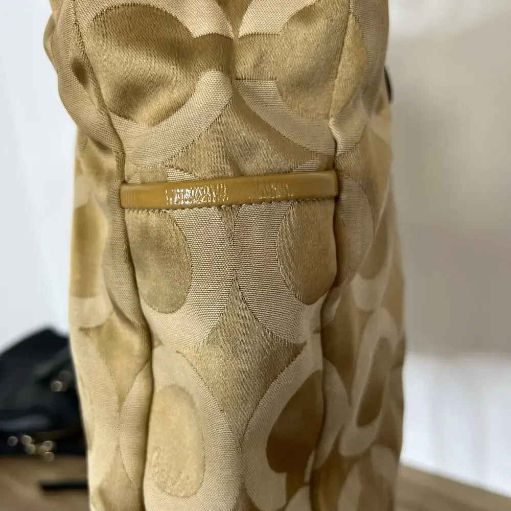 Coach Gold Logo C Satchel Shoulder Bag Large