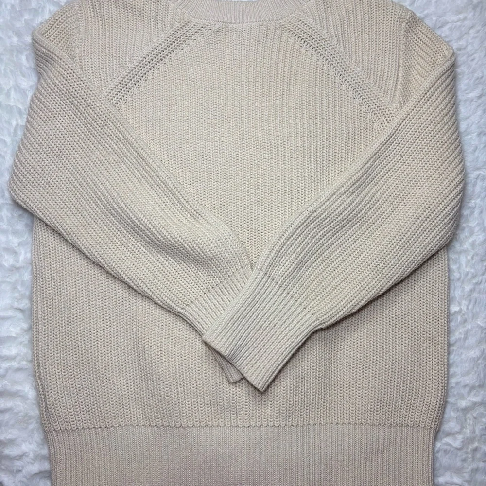 J. Crew Cream Button-Accent Sweater
