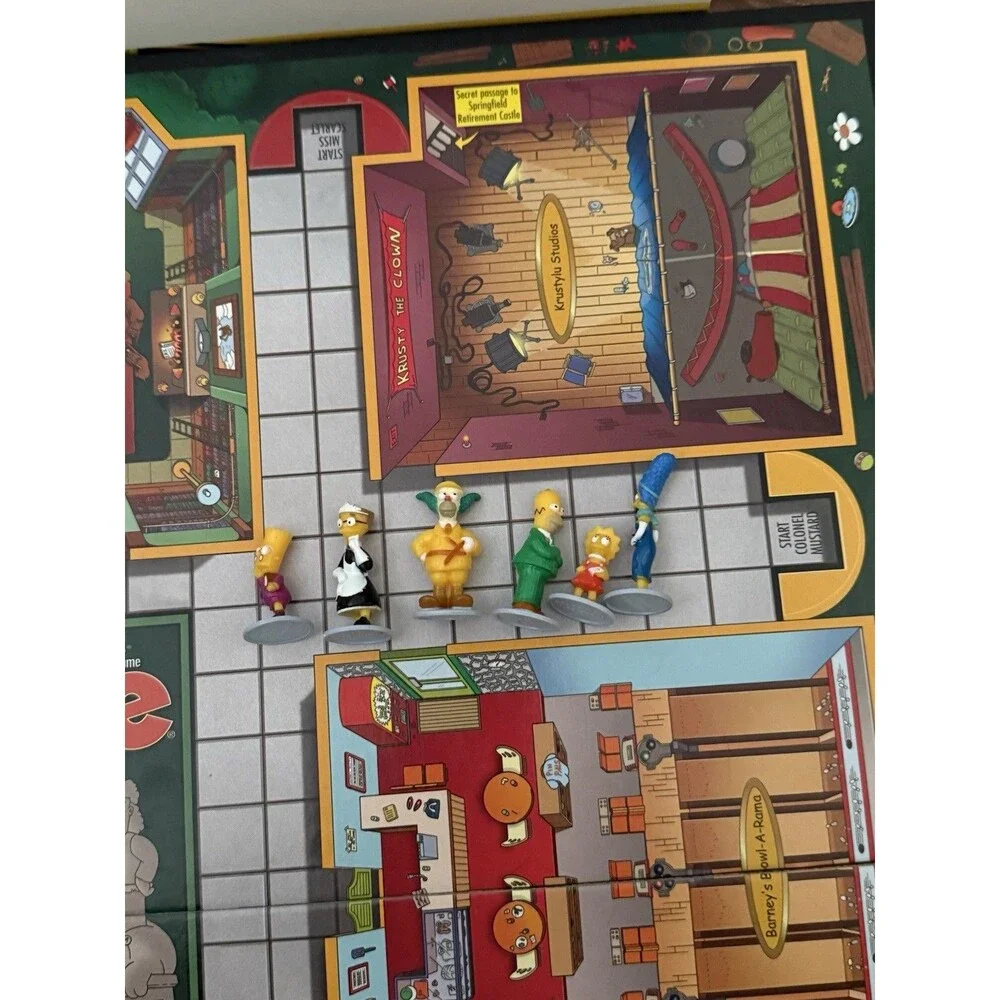 The Simpsons Clue 2nd Edition Board Game Complete Parker Brothers Hasbro 2002