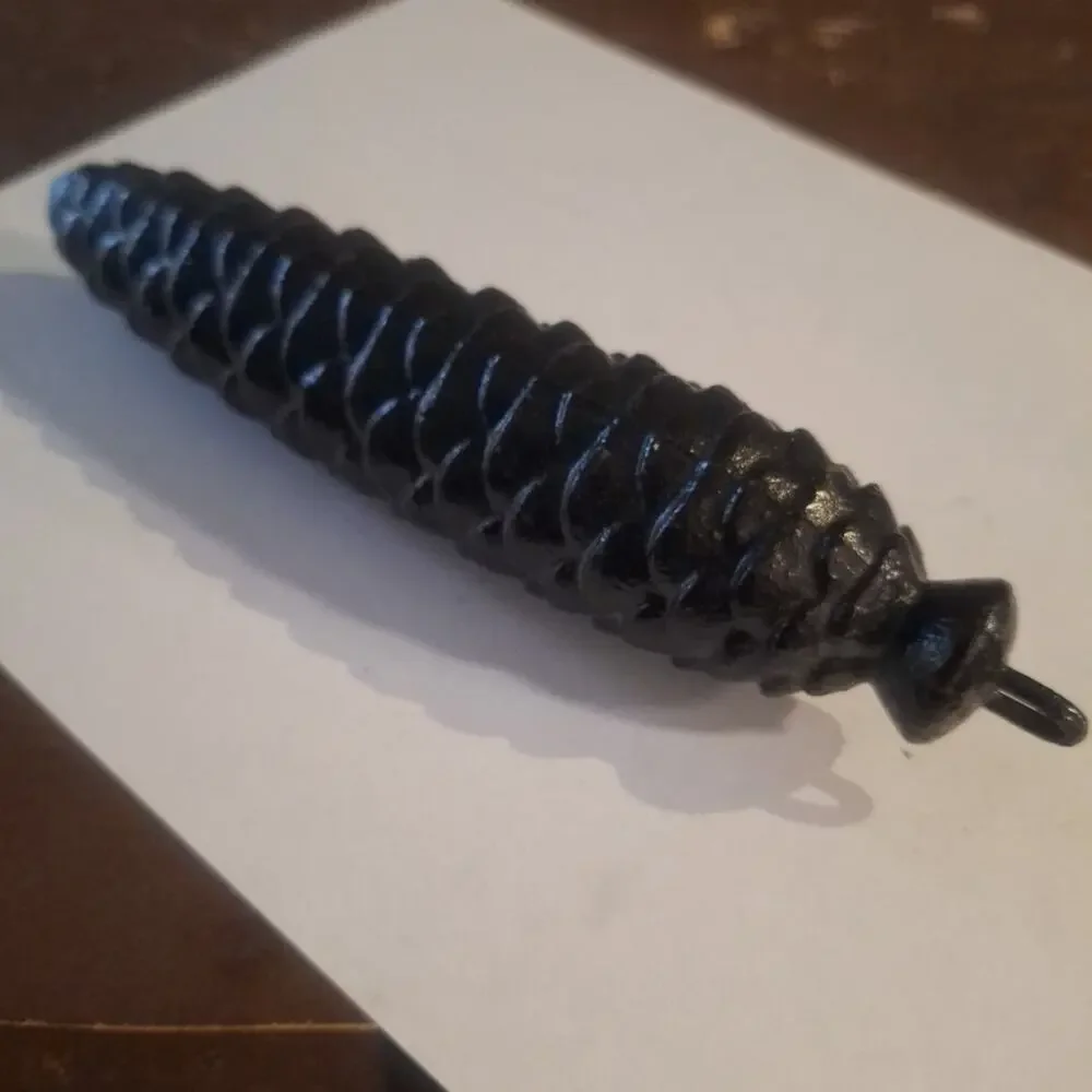 Vintage Cuckoo Clock Weight Pine Cone Shape 7 Inch Cast Iron.