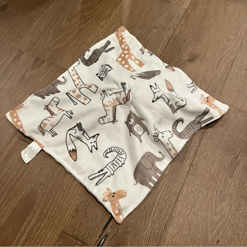 Gray Elephant Neutral Baby Security Blanket Soft Minky Dot Fabric Lovey Blanket