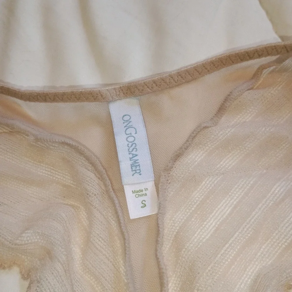 Ongossamer Lavish Lace‎ Champagne Thong Panties Lingerie Underwear Size S