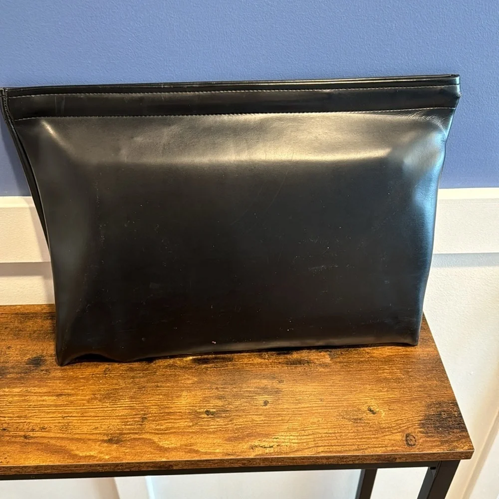Vintage Large black Vinyl Document Bag Franklin national life insurance company