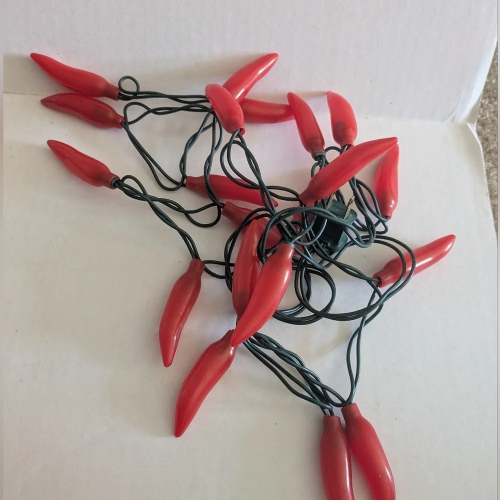 Vintage Red Hot Chili Peppers Hanging String Lights. 2 Separate Strands.