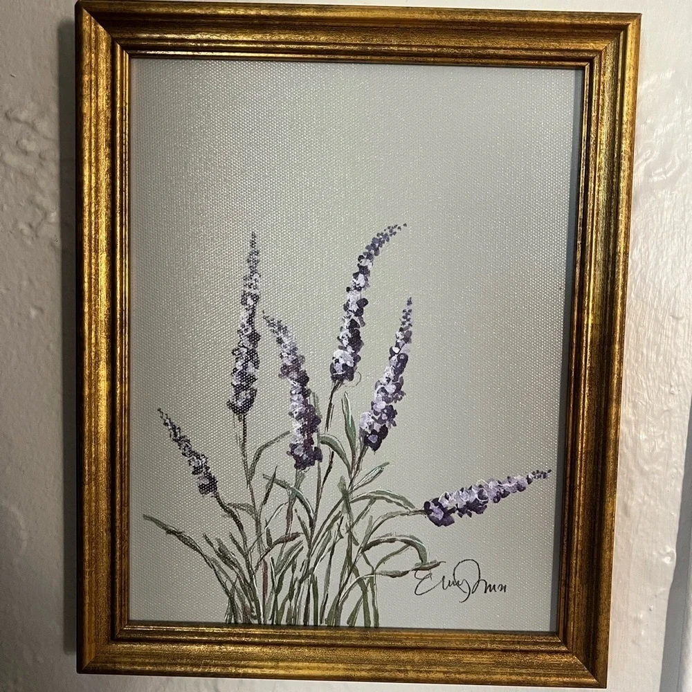 Lavender Floral Wall Art Frame Botanical Print Threshold Gold Rustic Cottagecore