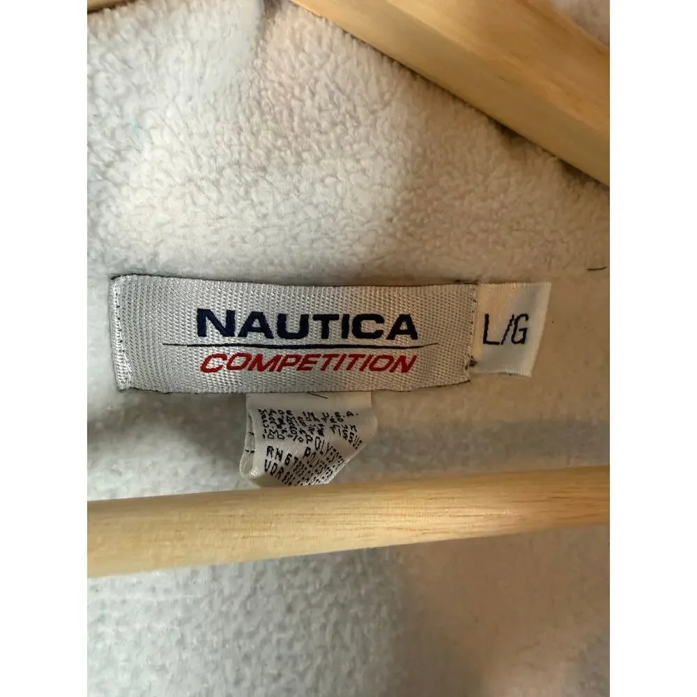 Vintage Nautica Competition NauTech Vest Large Packable Hood Fleece Made In USA