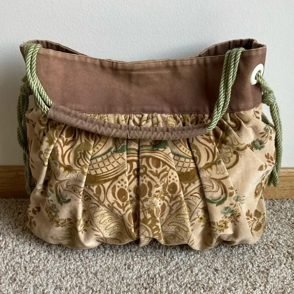 Monday Morning Studios Etsy Velvet Paisley Shoulder Bag Purse Boho Hippie