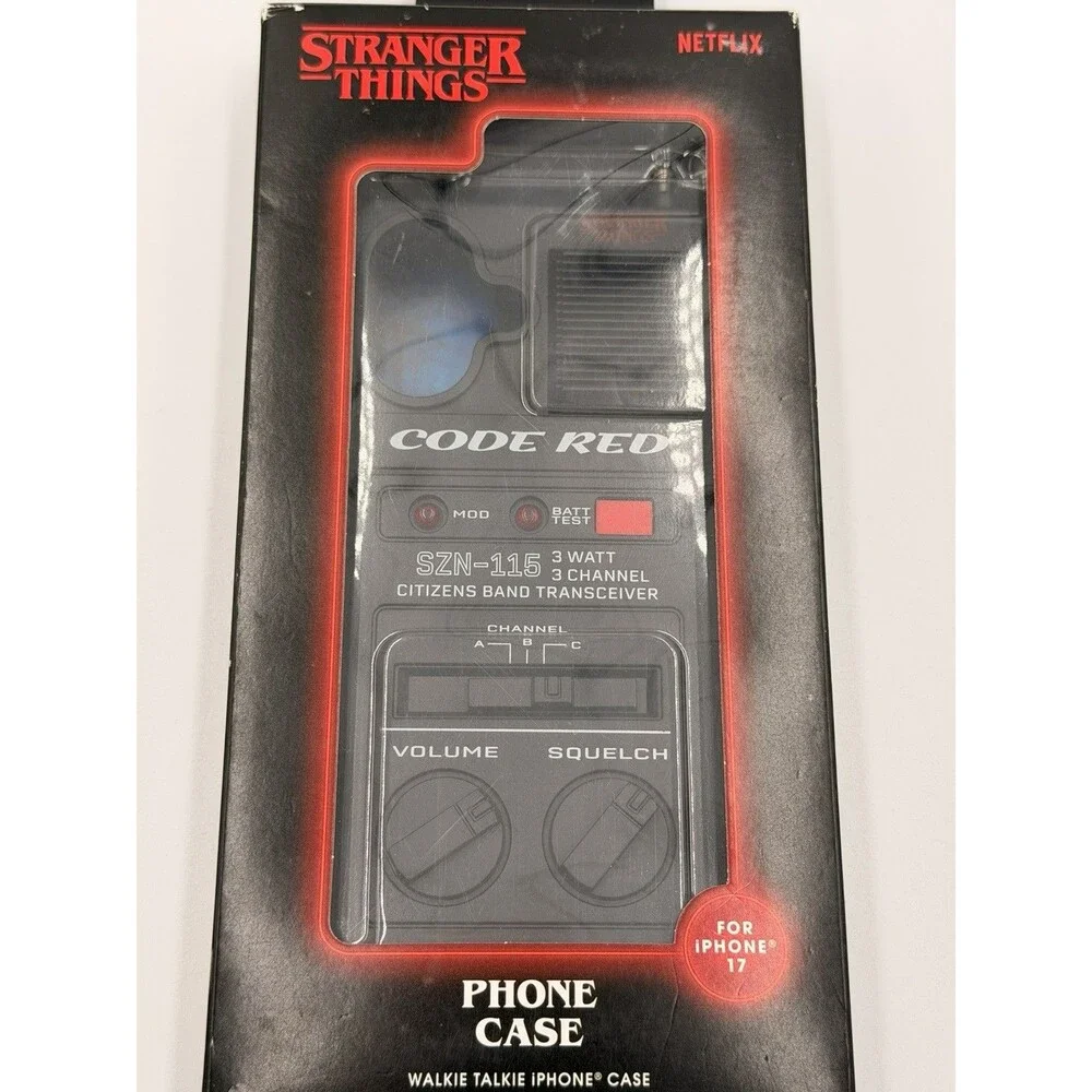 Netflix Stranger Things Code Red Walkie Talkie iPhone 17 Phone Case Black Red