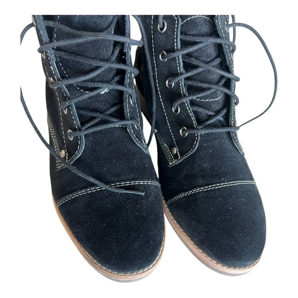 Diba Eli Black Suede Ankle Boots Size 9.5