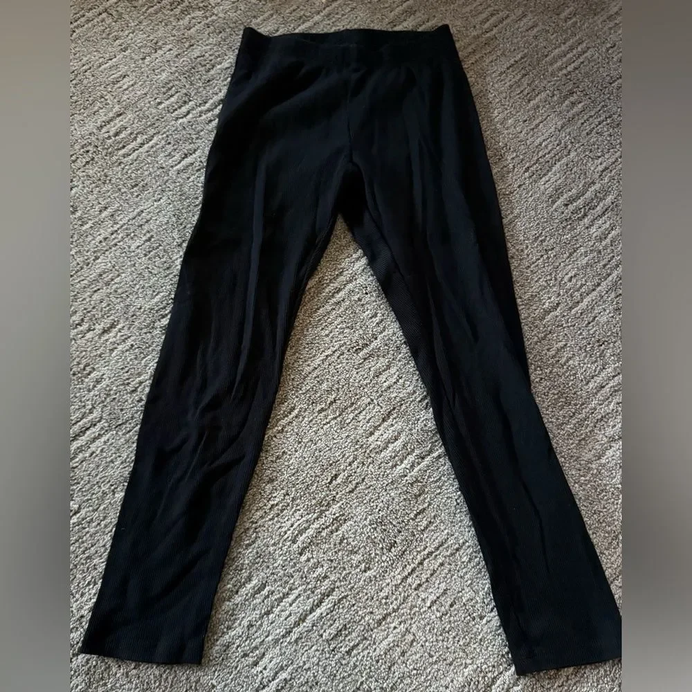 Kids Black ribbed Leggings
