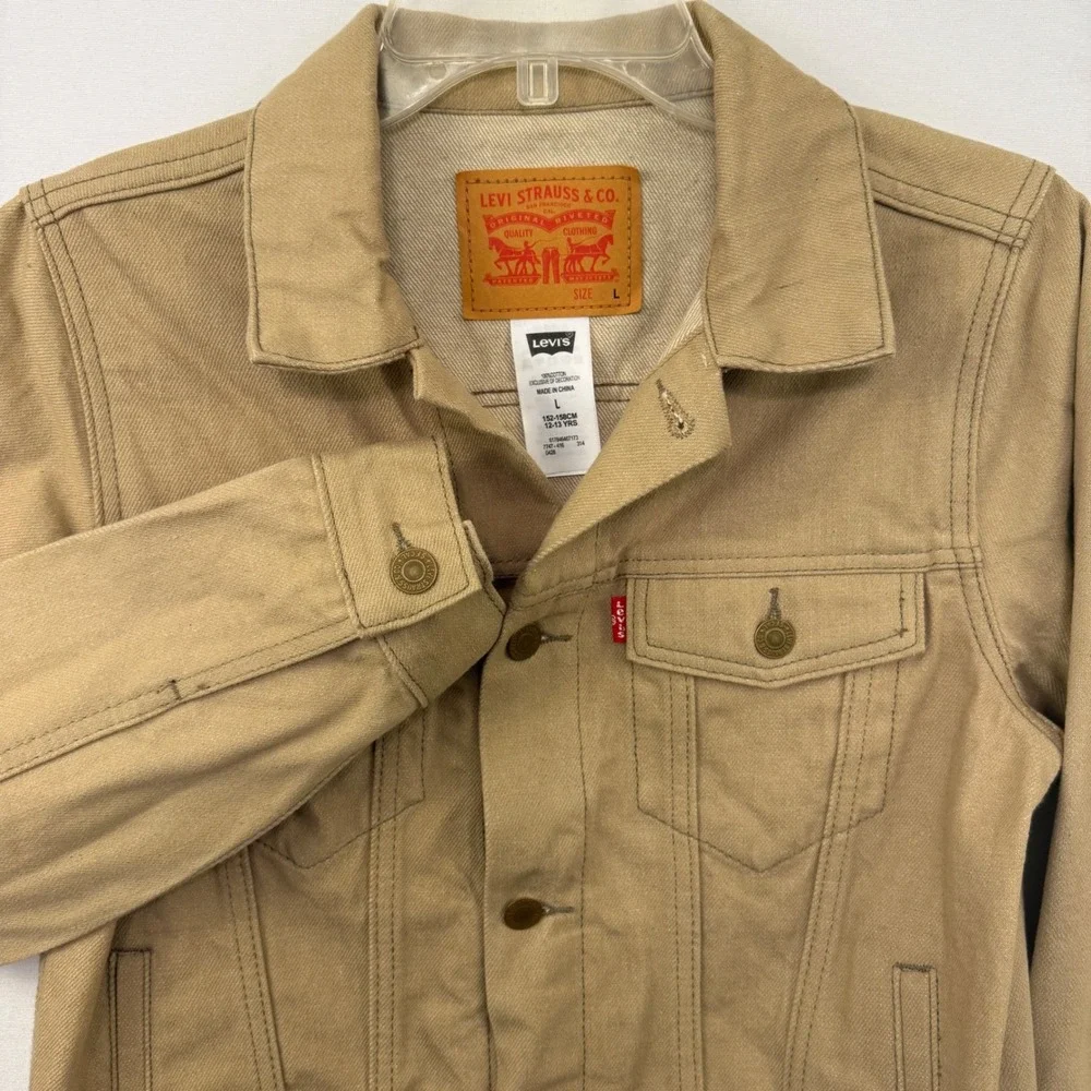 Youth  Levi‎ Strauss & Co Tan Trucker Jacket Size Large 12 13 Yrs