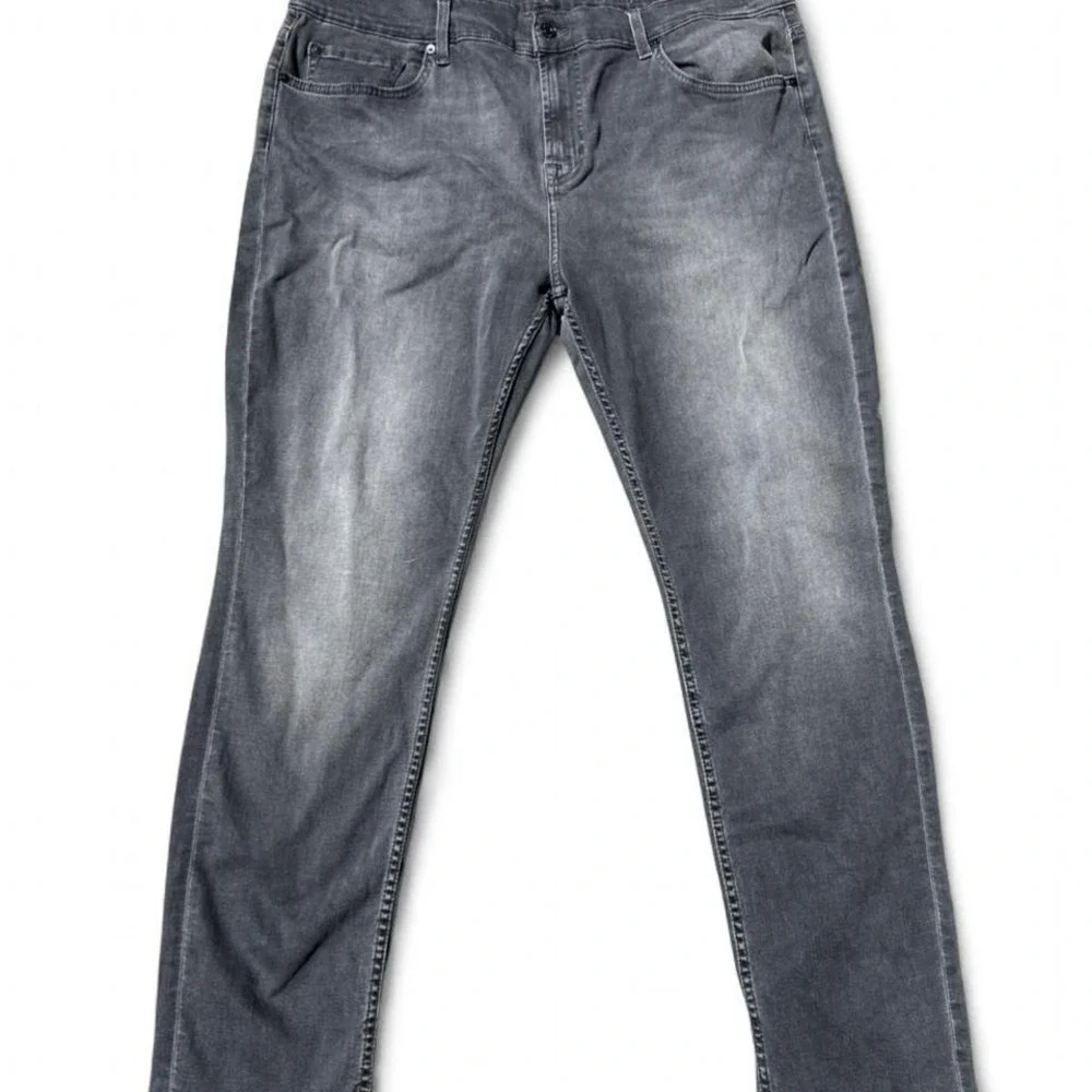 7 For All Mankind Paxtyn Skinny Jeans Mens Grey Faded Slim Fit Denim Pants