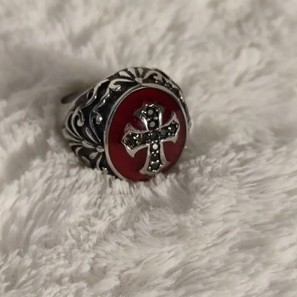 Men's Stainless Steel Cross Ring