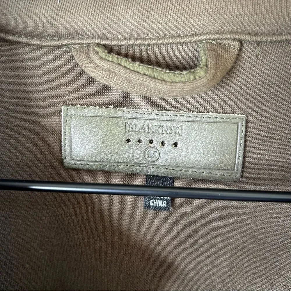Blank NYC Shacket Women Olive Fleece Plush Jacket size medium