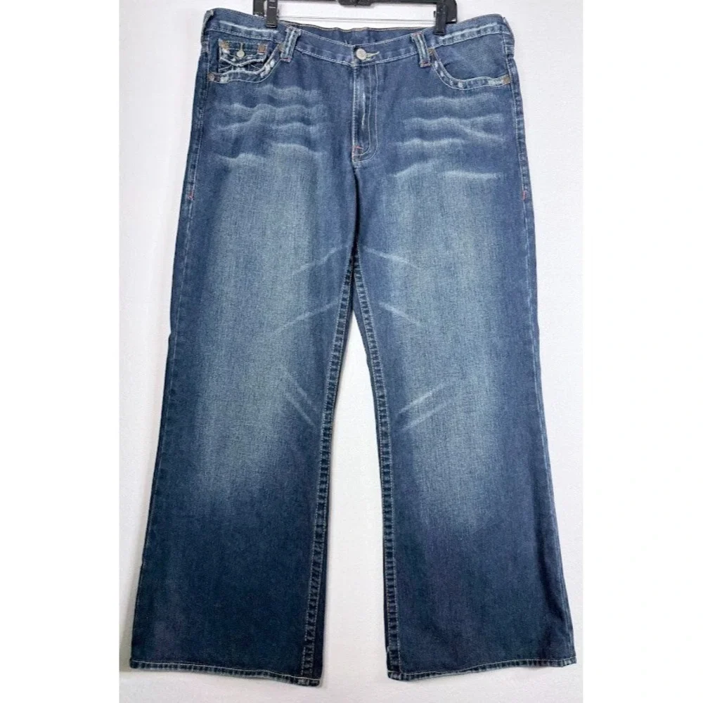 Vintage True Religion Bobby Jeans Men 40X35 Buddha Embroidered‎ Bootcut