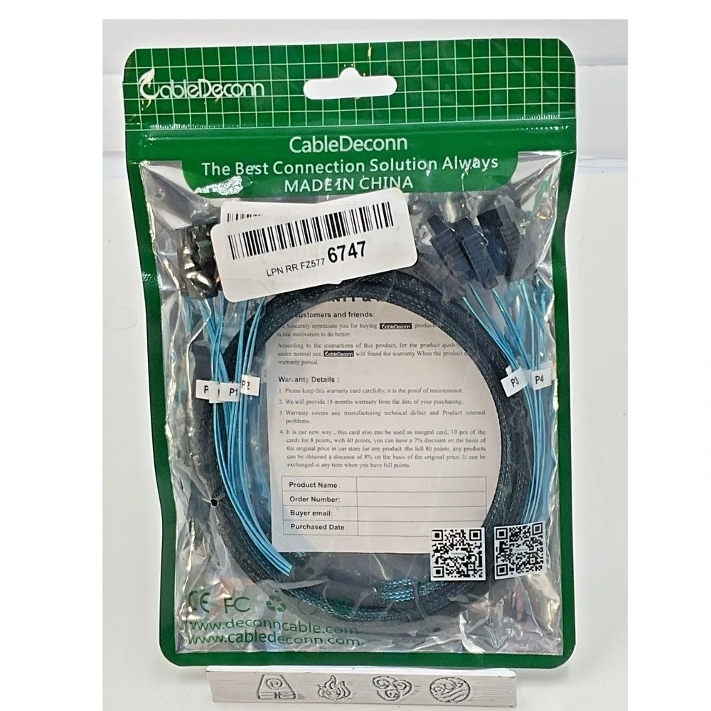 CableDeconn SATA‎ Cables 4 Pack Black and Blue