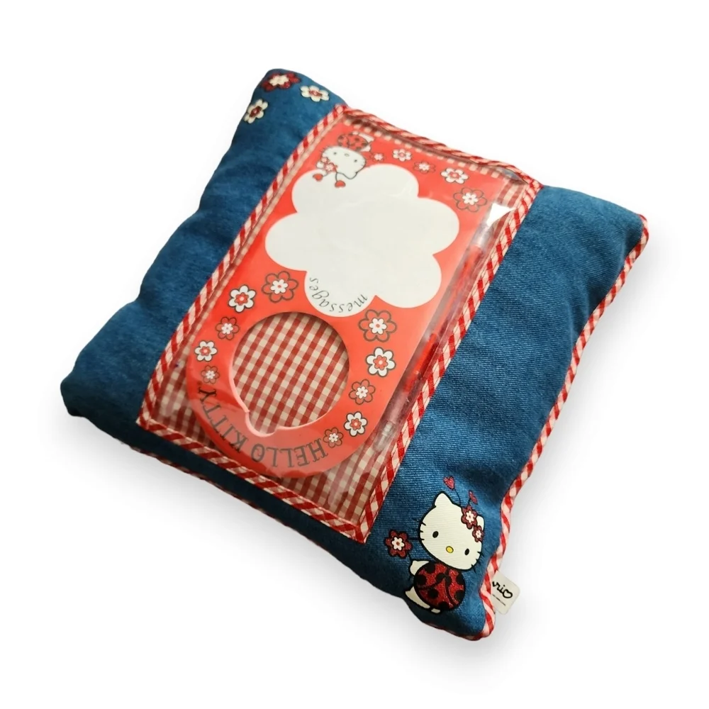 SANRIO x HELLO KITTY x VINTAGE Denim Lady‎ Bug Pillow, Note Door Hanger & Pen