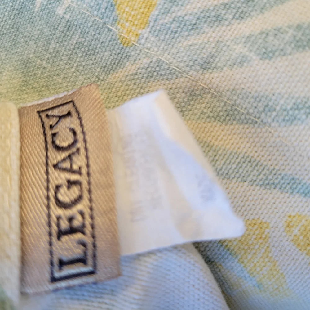LEGACY Queen Duvet & shams green yellow palm leaf cotton Bedding Neiman …