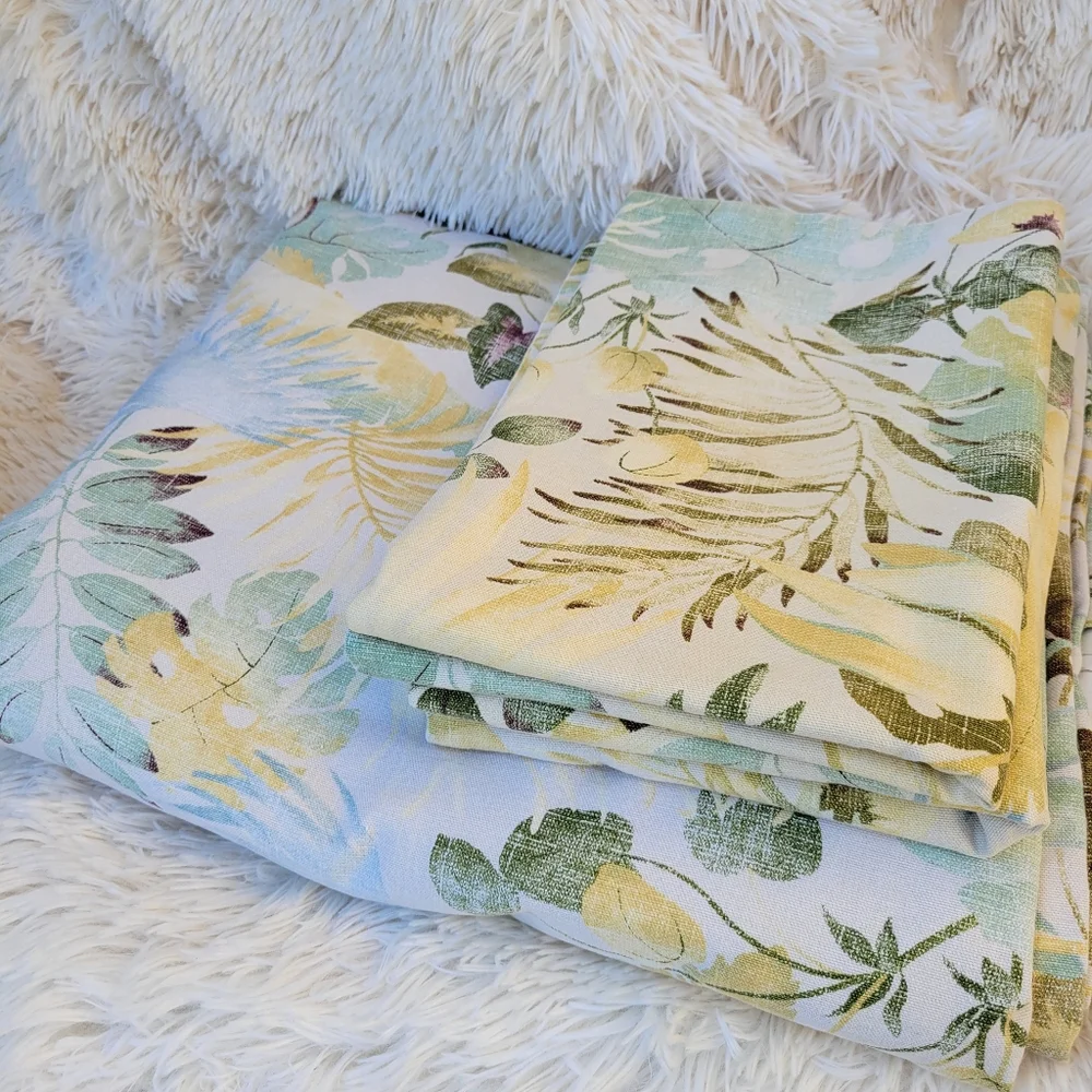 LEGACY Queen Duvet & shams green yellow palm leaf cotton Bedding Neiman …