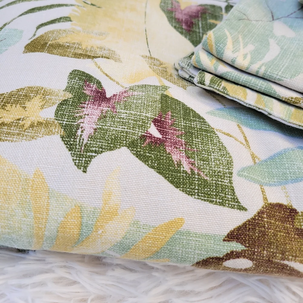 LEGACY Queen Duvet & shams green yellow palm leaf cotton Bedding Neiman …