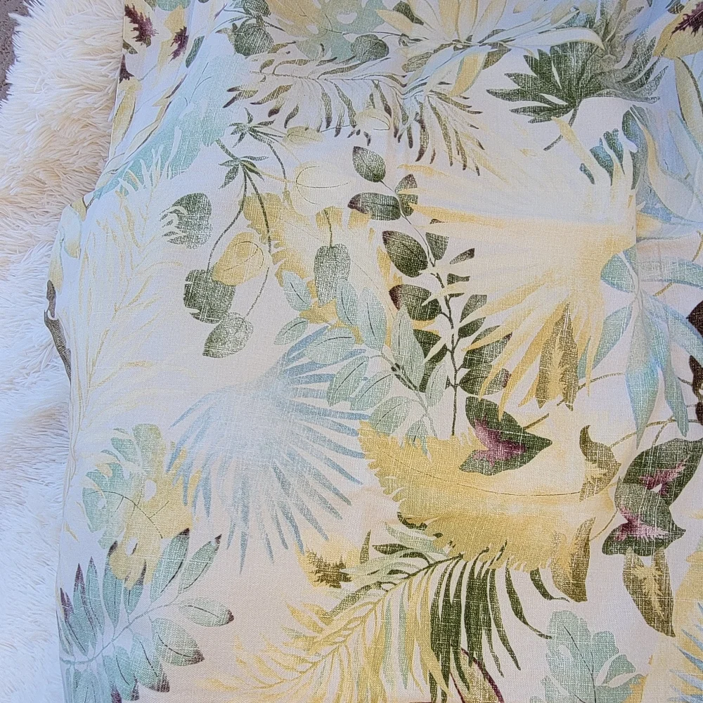 LEGACY Queen Duvet & shams green yellow palm leaf cotton Bedding Neiman …