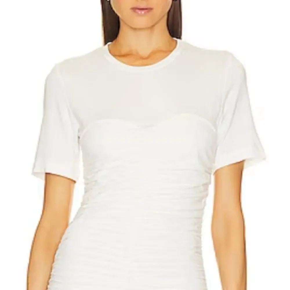 NWT Jonathan SIMKHAI Standard Jaslene Mini T Shirt Dress in White XL Revolve