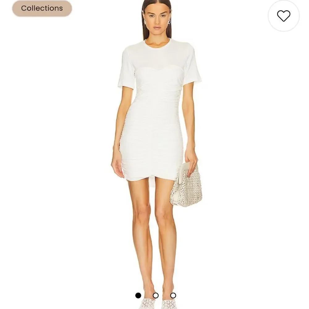 NWT Jonathan SIMKHAI Standard Jaslene Mini T Shirt Dress in White XL Revolve