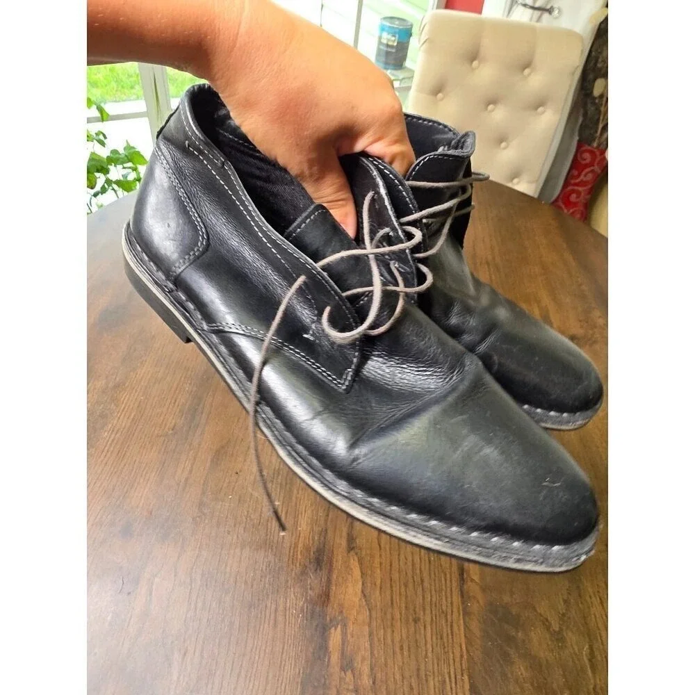 Steve Madden Harken 017 Chukka Mens Black Leather Boots - Size 9.5