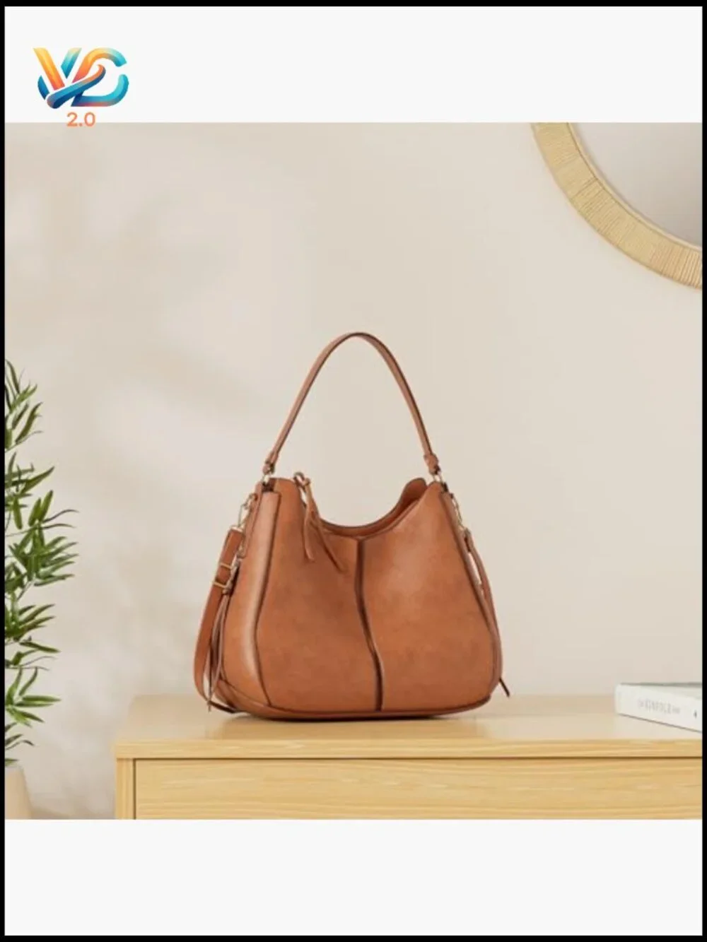 Faux Leather Hobo Crossbody Bag Large Shoulder Handbag Purse