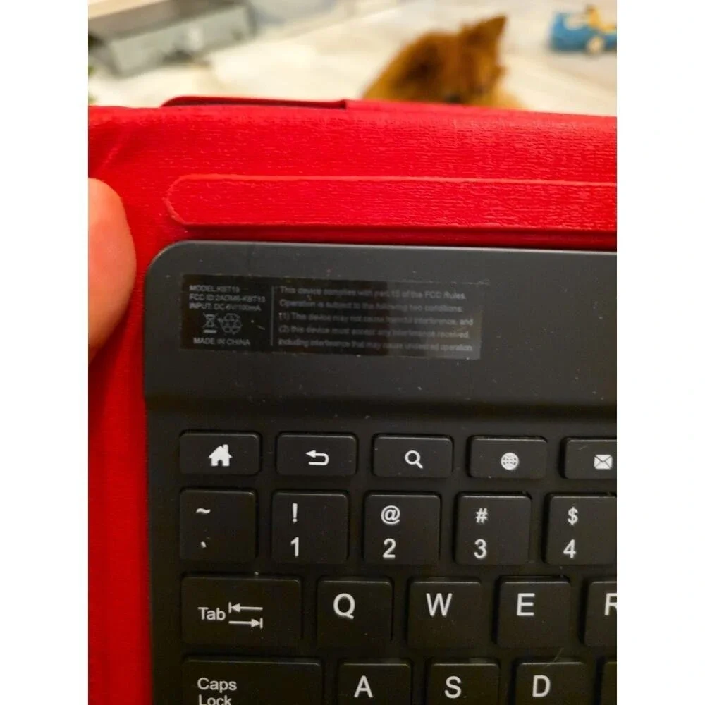 Bluetooth Tablet Keyboard Folio Case Red Model KBT13 Wireless QWERTY Slim F1