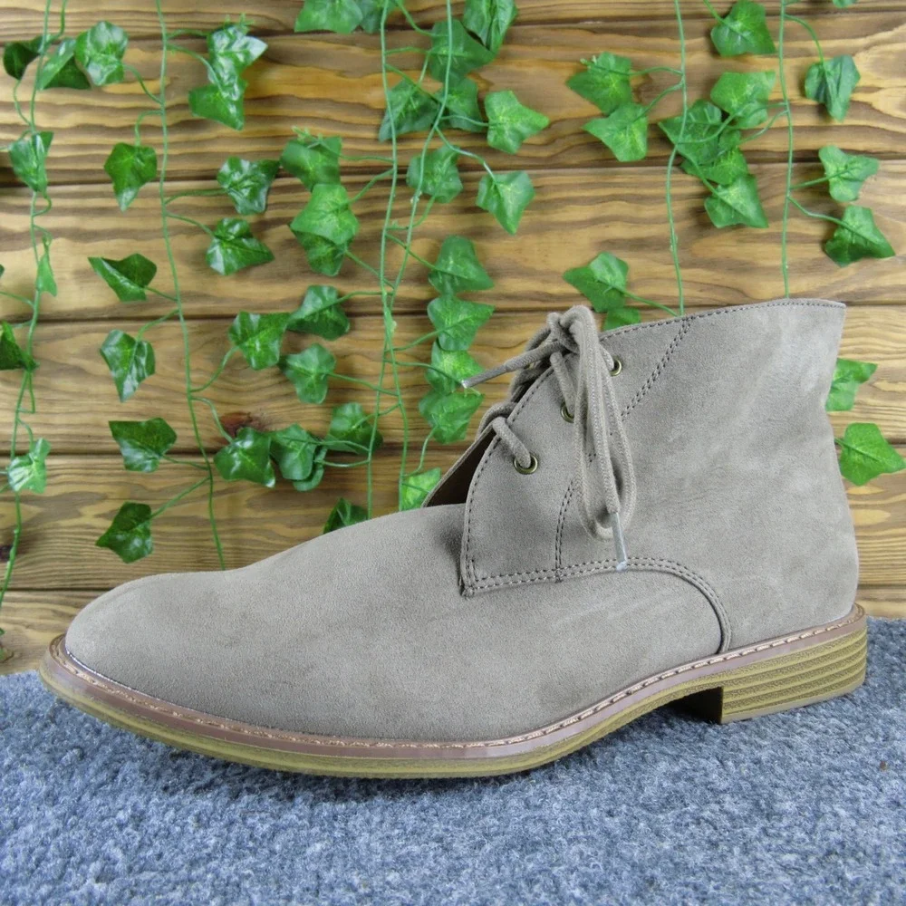 Old Navy Taupe‎ Fabric Desert Chukka Boots Lace Up Casual Classic Comfort Men 10