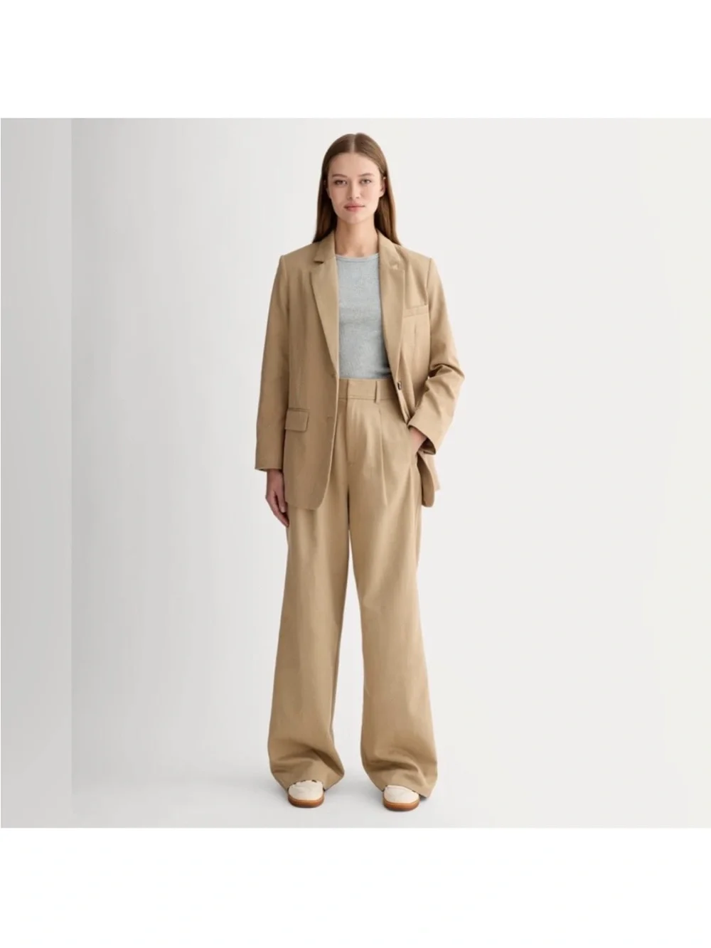 Everlane The Draper Pleated Trouser Pant Tan Brown Size 6