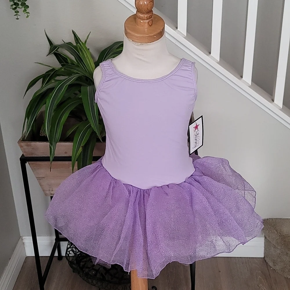 Shimmy Shimmy Lavender Ballet Tutu Dress Girls 7/8 Sparkle Dance Dress NWT