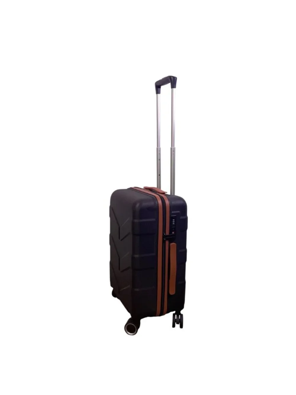 Tilymol Black & Orange Telescopic Handle TSA Lock Hard-Shell Spinner Luggage