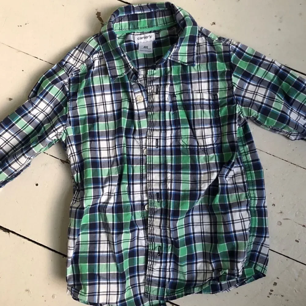 Pick 4/$18, CARTERS plaid button-down