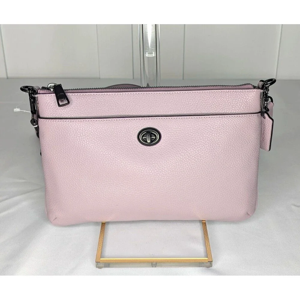 NWT Coach Pebbled Leather Polly Crossbody - Ice Purple/Gunmetal NWT
