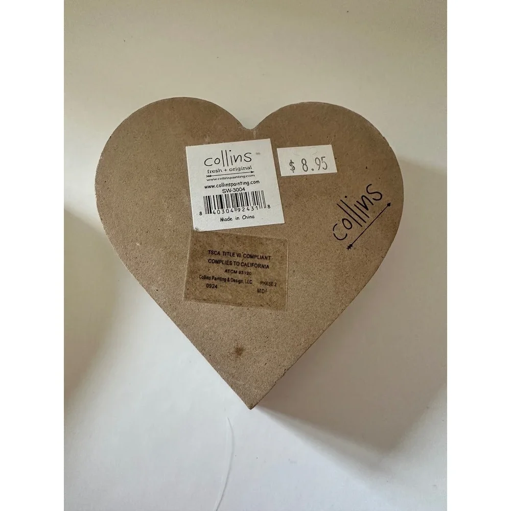 Collins Fresh + Original Wood Heart Blocks Love You Set of 2 Farmhouse Decor