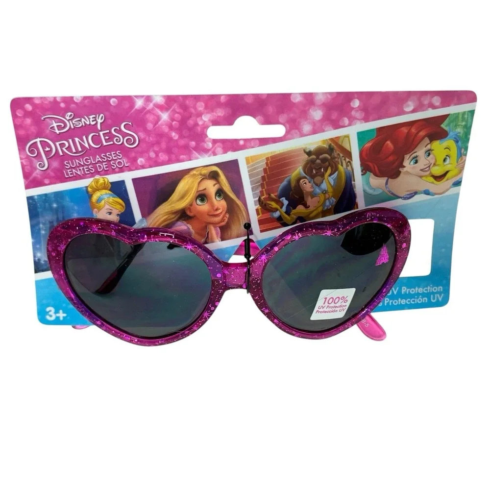 Disney Princess Heart Shaped Pink Kids Child Sunglasses 100% UV Protection