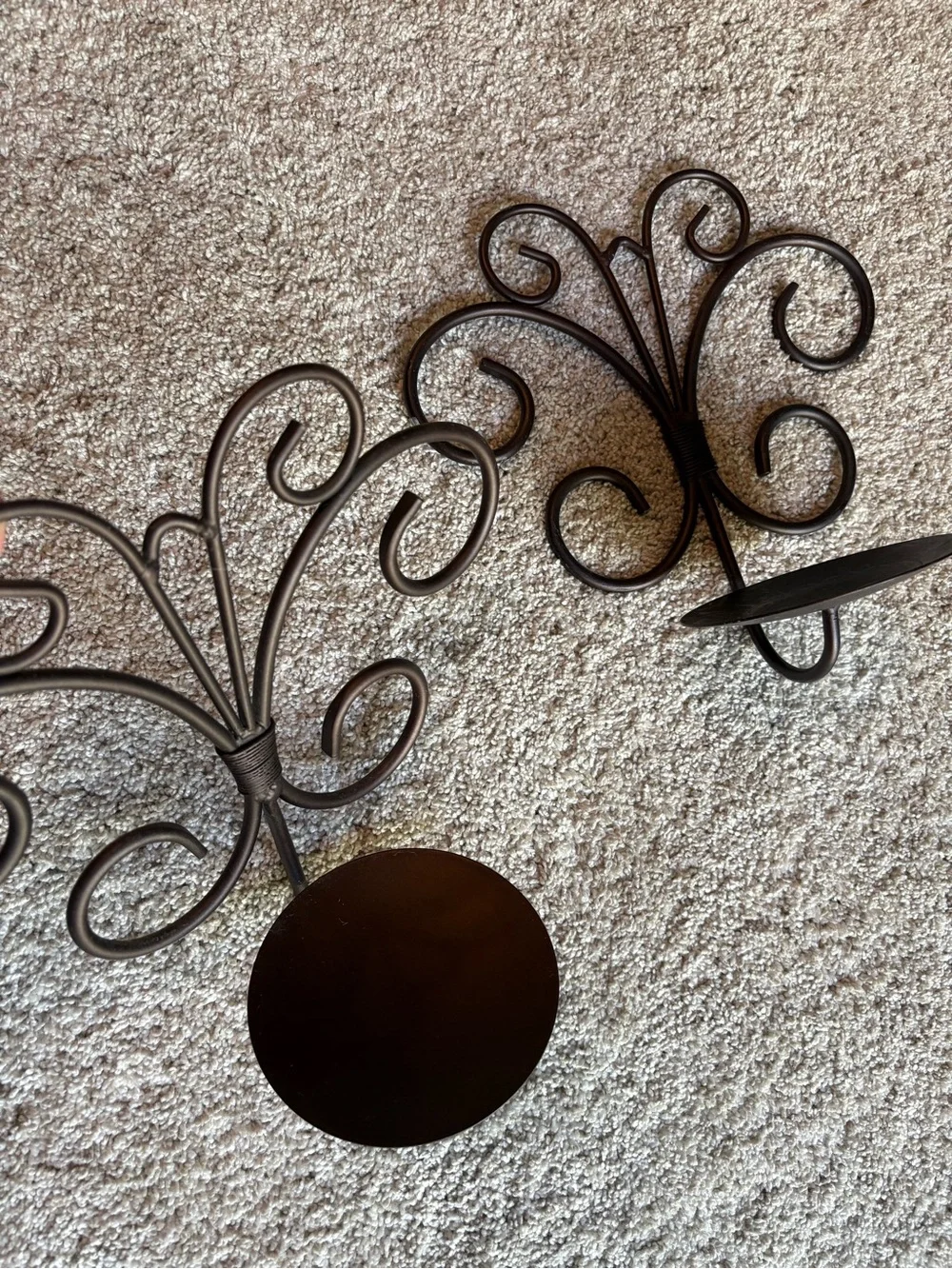 Decorative Metal Wall Candle Sconce Holder Set of 2 Hanging Wall Mounted