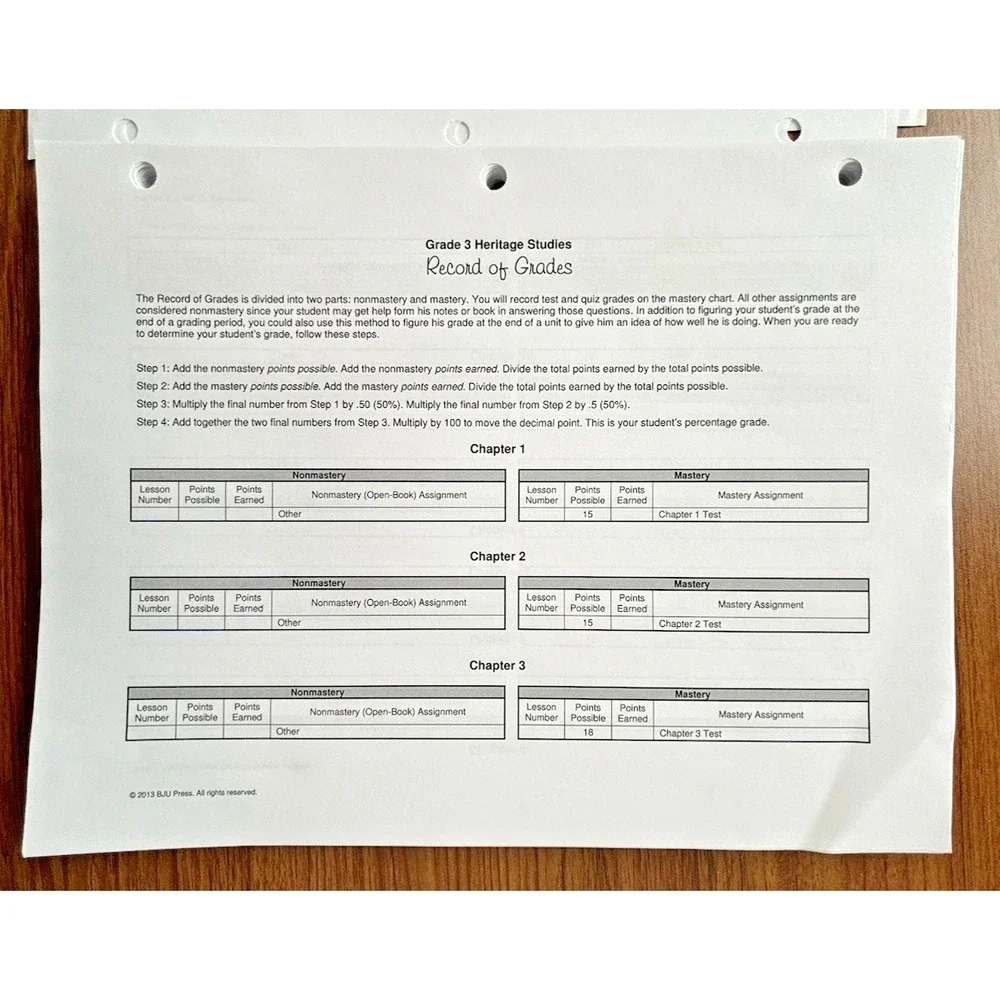 BJU Press Heritage Studies Grade 3‎ Teacher's Guide Student Notebook & Handouts