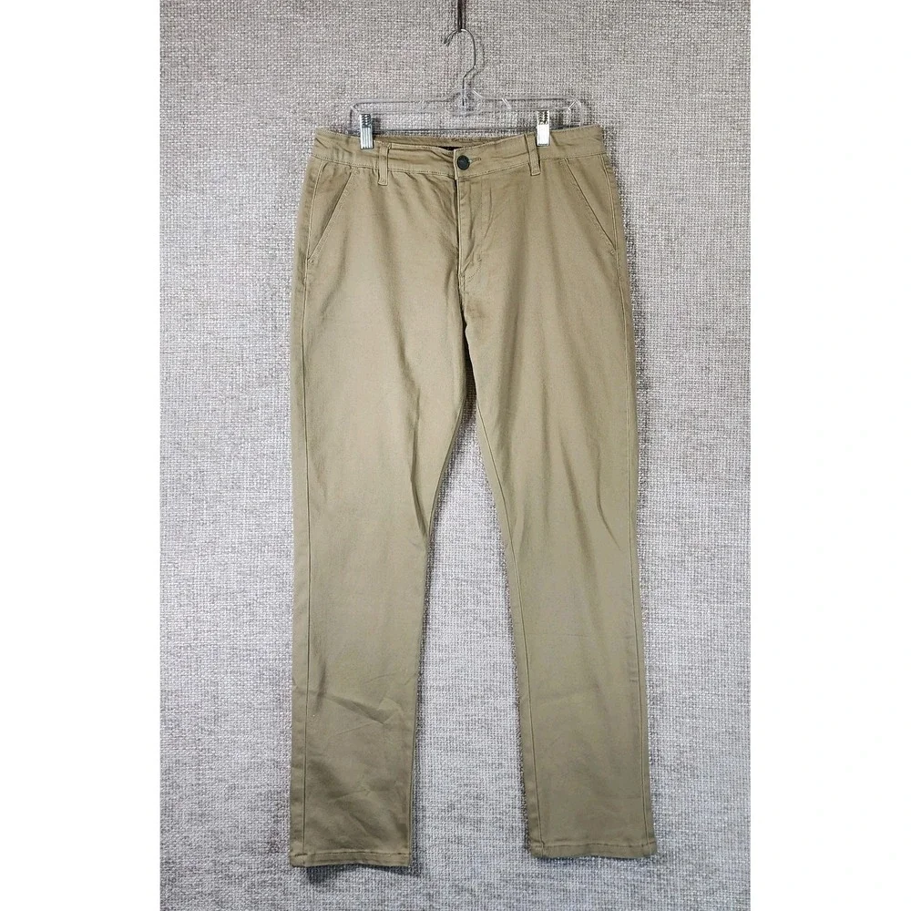 Fried Denim‎ Slim Fit Chino Pants Mens 36x32 Tan Stretch Modern Casual Trousers