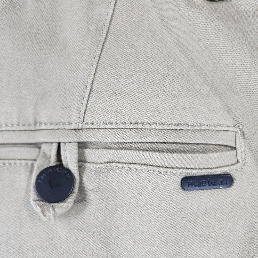 Fried Denim‎ Slim Fit Chino Pants Mens 36x32 Tan Stretch Modern Casual Trousers