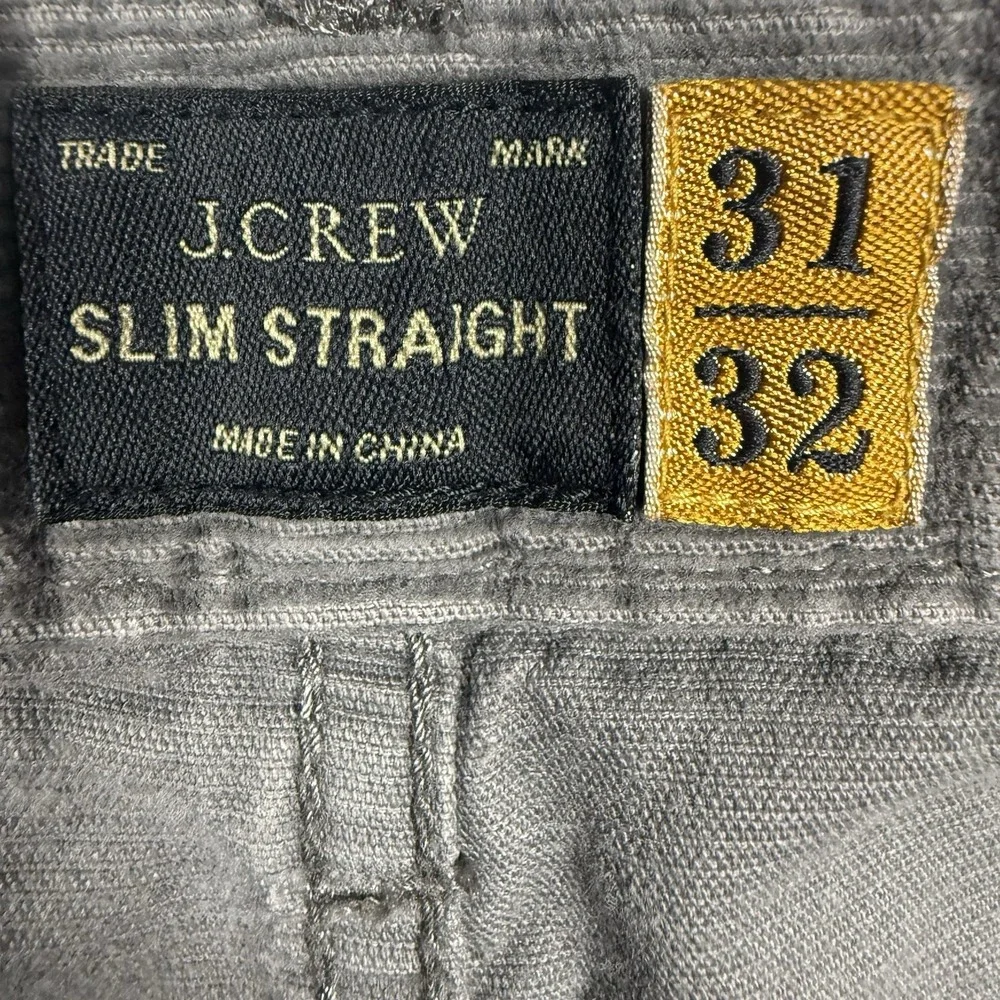 JCrew‎ Men 31x31 Gray Corduroy Slim Straight 29104 Cotton Pants **READ