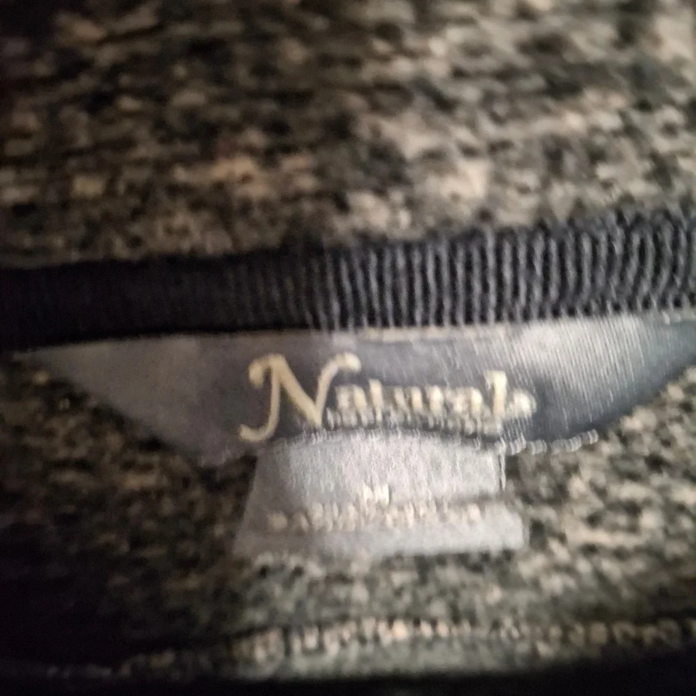 Natural Reflections Henley Pullover Sweater Mens M Speckled Fleece‎