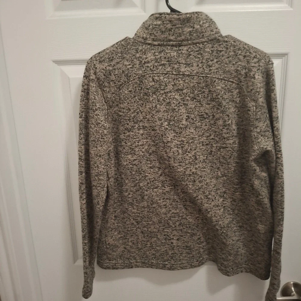 Natural Reflections Henley Pullover Sweater Mens M Speckled Fleece‎